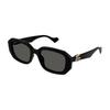 Logo Brown Irregular Frame Sunglasses Women Sunglasses Black GG1535S001BLACKBLACKGREY