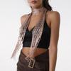 Women Skinny Scarf Thin Choker Knit Belt Stripe Long Tie Scarf Bag Handle Wrap