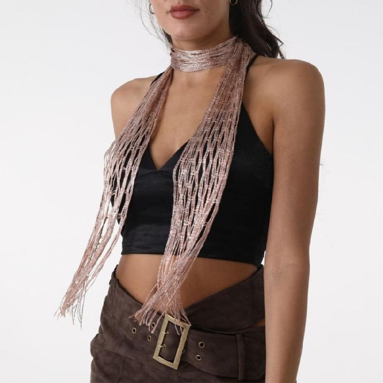 Women Skinny Scarf Thin Choker Knit Belt Stripe Long Tie Scarf Bag Handle Wrap