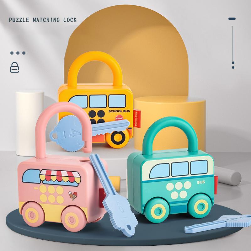 

Baby Montessori Fun Unlocking Color Shape Sorters Toys Transport Car Kindergarten Kids Early Educational Enlighten Toy Gifts