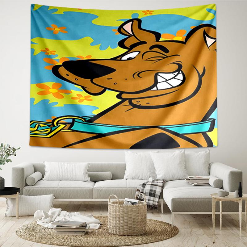 Scooby-Doo Print Tapestry, Backdrop, Easy Setup, Ideal for Bedroom, Office & Living Room, with Aesthetic Wall Hanging Decor.