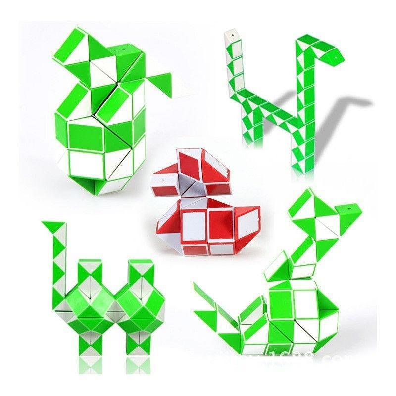 2Pcs/Set Creative Magic Snake Shape Toy Game 3D Cube Puzzle Twist Puzzle ToyS Gift Random Color