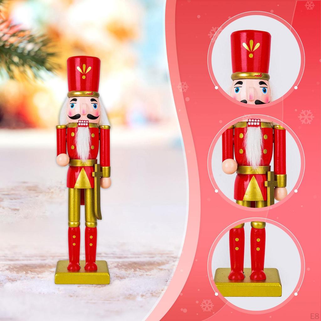 Christmas Nutcracker Figurine Decor Arts Crafts Decorative Statue Tabletop Ornament for