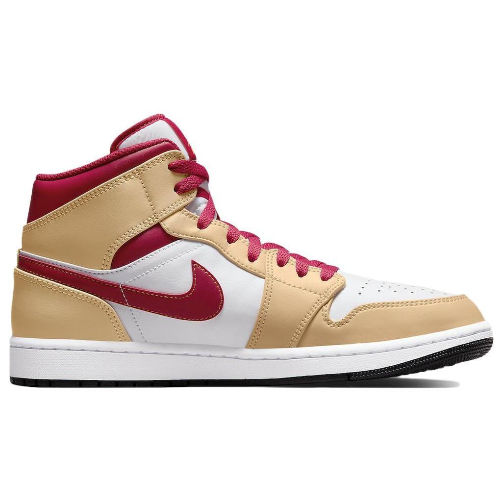 Air Jordan 1 Mid 'Light Curry Cardinal Red' 554724-201