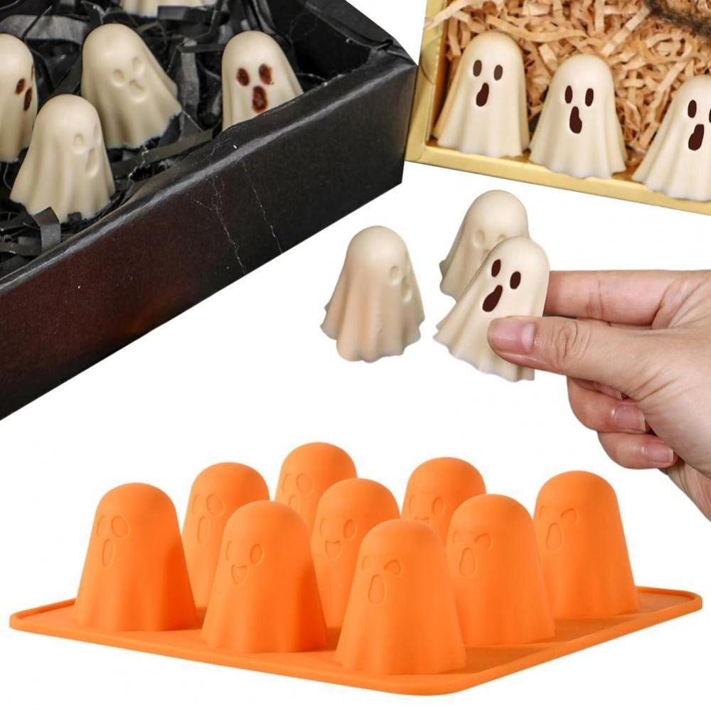 Non-Stick Halloween Ghost Chocolate Molds Reusable Ghost Ice Mould  Halloween Party