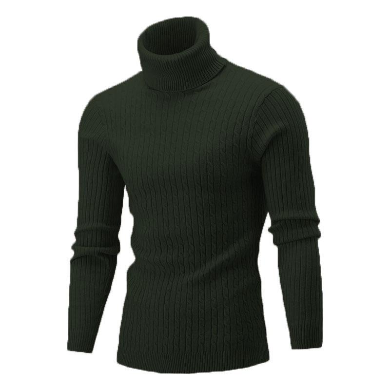 

European & American Men s High Neck Christmas Knit Sweater - Autumn/Winter 2020 (M012) Small темно-зелений колір