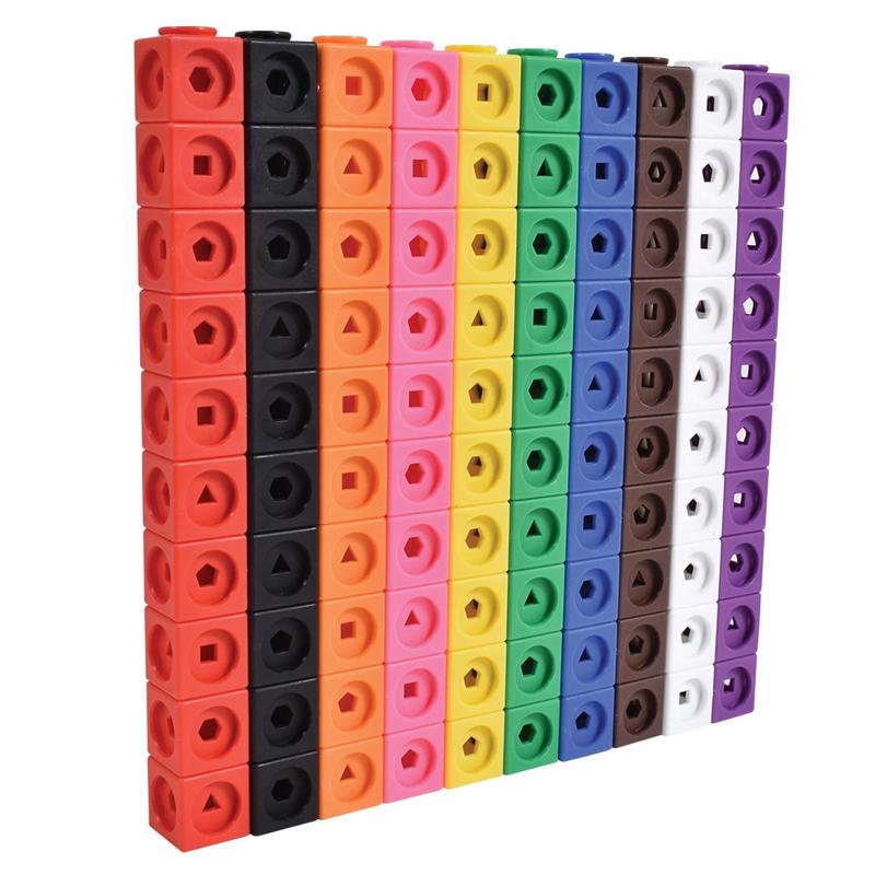 100PCS Set Link Cubes Math Manipulatives Kids Learning Counting Blocks Montessori Educational Toys Classroom Supplies