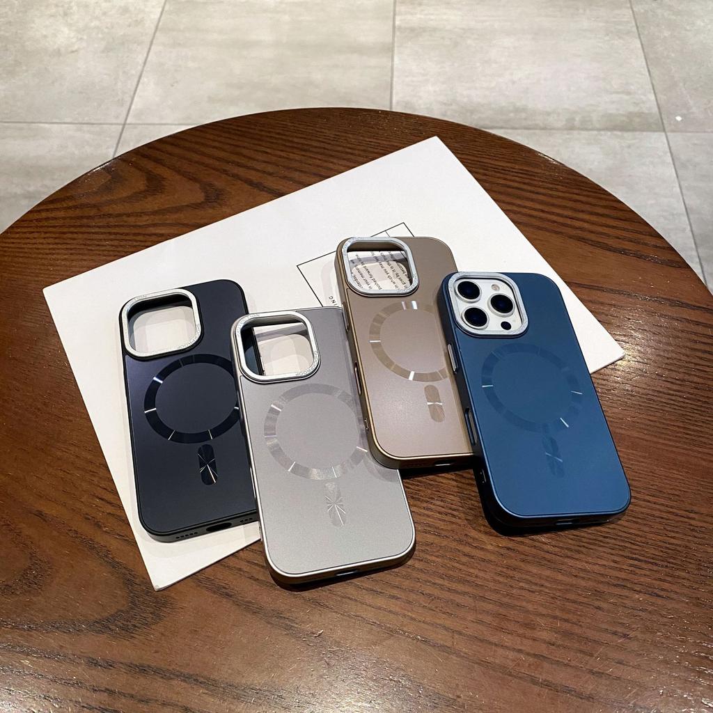 Applicable To IPhone 16 Strong Magnetic Suction Phone Case Matte Apple 15 ProMax Anti-fall 14 Independent Button Protection Case