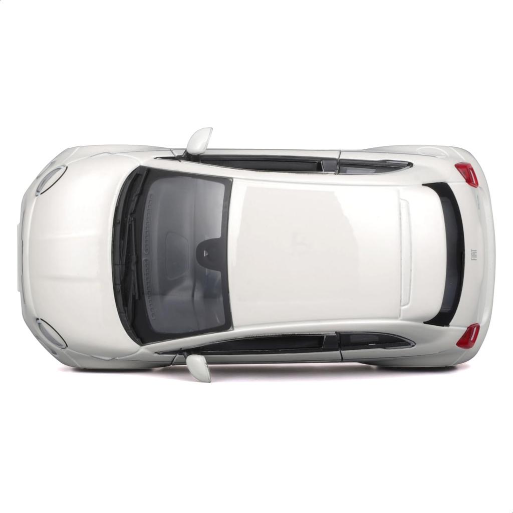 Bburago 1/24 Scale Fiat 500e 2023 White Diecast Model Car, Finished Product, 18-21110 WT