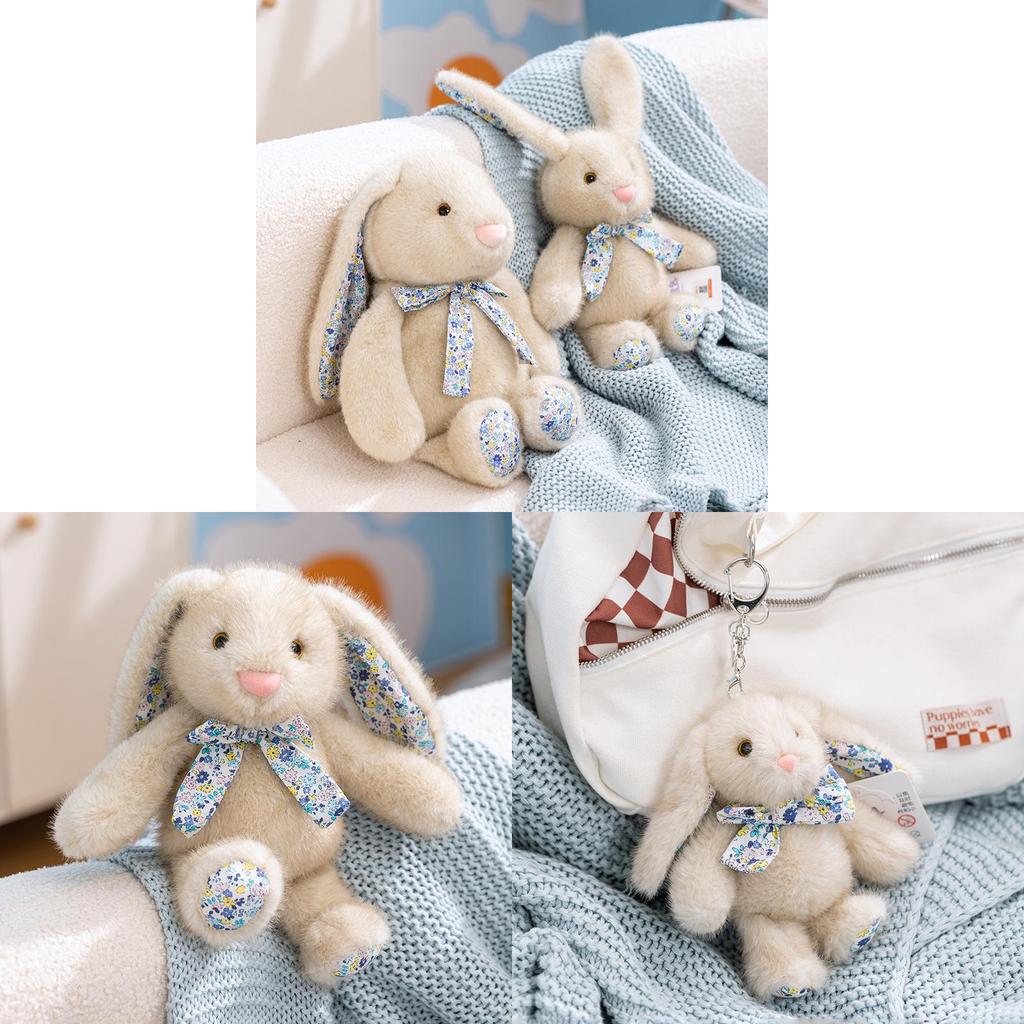 Plush Bunny Toy With Floral Design For Kids Comfort And Sleep