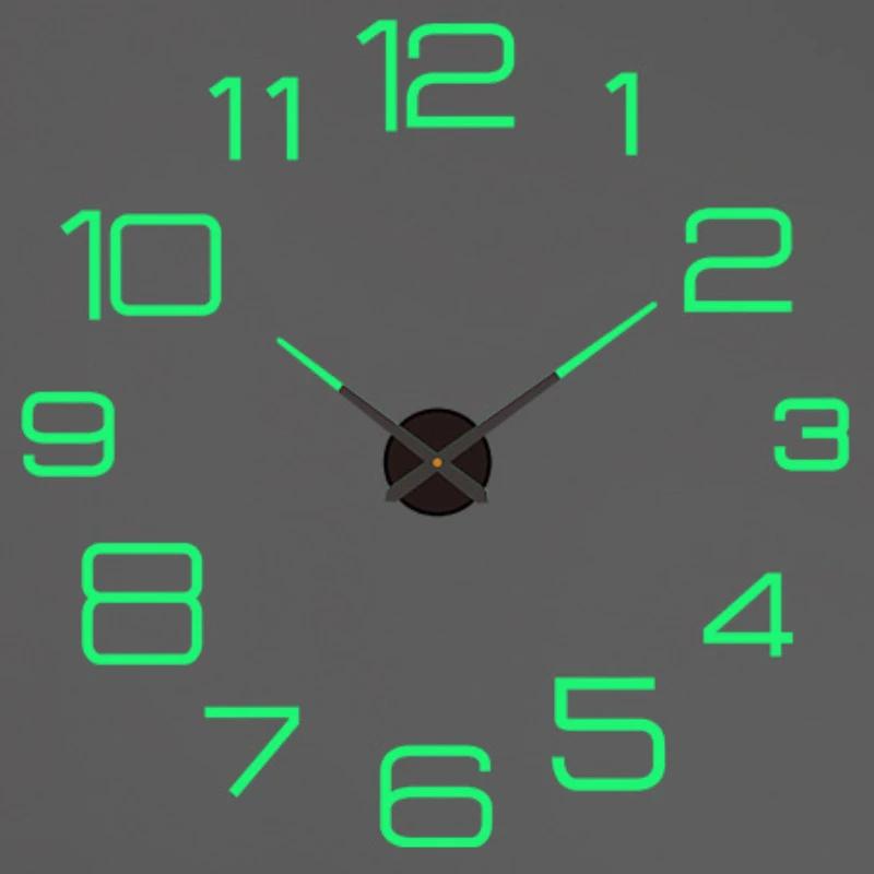 2D/3D Large Roman Numeral Acrylic Mirror Wall Clock Sticker Fashion DIY Quartz Clocks Watch Home Decoration Living Room Stickers