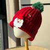 \nAutumn/Winter Santa Claus-themed red knitted hat for women with a large head circumference, which makes the face look smaller. It's a versatile,