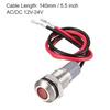 Signal Indicator Lights AC/DC 12V-24V 8mm Panel Mount Red LED Waterproof Meta