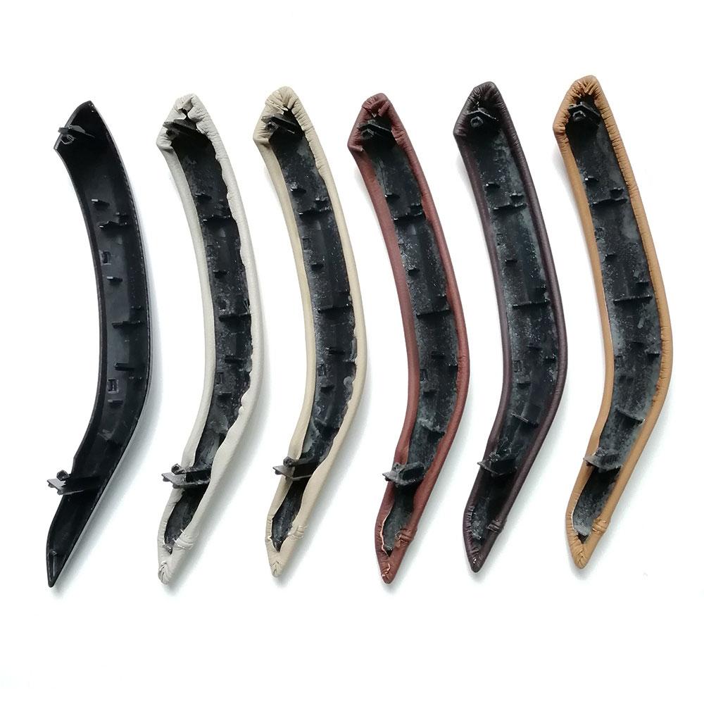 Manija de tracción de cuero para puerta Interior de pasajero, embellecedor de cubierta exterior de repuesto para BMW X5 X6 2014 2015 2016 2017, F15 F16, color negro