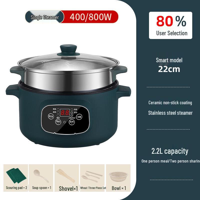 Multi-Functional Electric Cooker: Hot Pot, Stir-Fry, and Noodle Maker for Dorms and Bedrooms