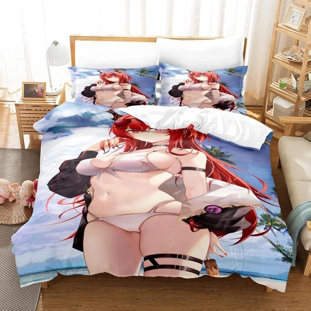 Anime Bed Sheet Kawaii Girl Blue Archive Bedding Set Single Twin Full Queen King Size Bed Set Aldult Kid Bedroom Duvetcover Sets