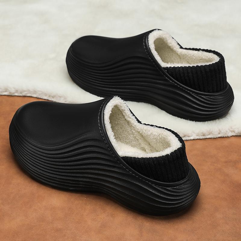 Men's Women's Cotton Slippers Warm Winter Casual Leather Shoes Waterproof and Non-slip Indoor Outdoor Walking Cotton Shoes 36-46