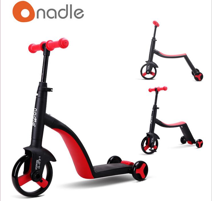 

Nadle Natto 3-in-1 Multifunctional Scooter and Balance Bike for Ages 1-6 красный