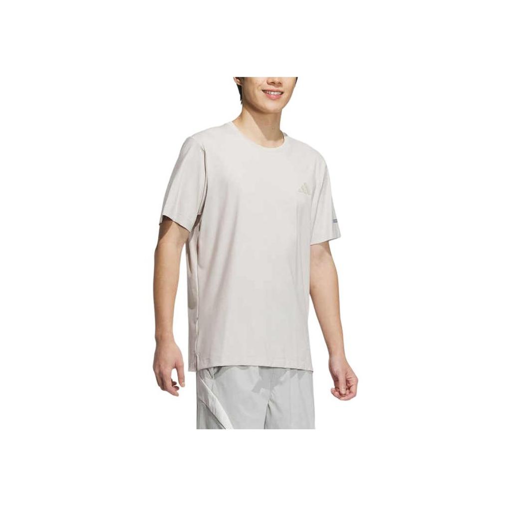 adidas Logo Round Neck Short Sleeve T-Shirt Men T-Shirts Beige JL6050