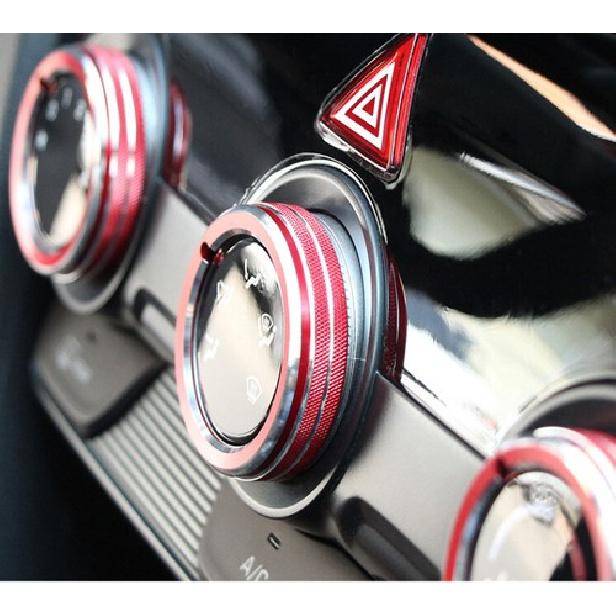 Red Aluminum Console Air Conditioning Knob Trim 3X For Hyundai Elantra 2019-2020