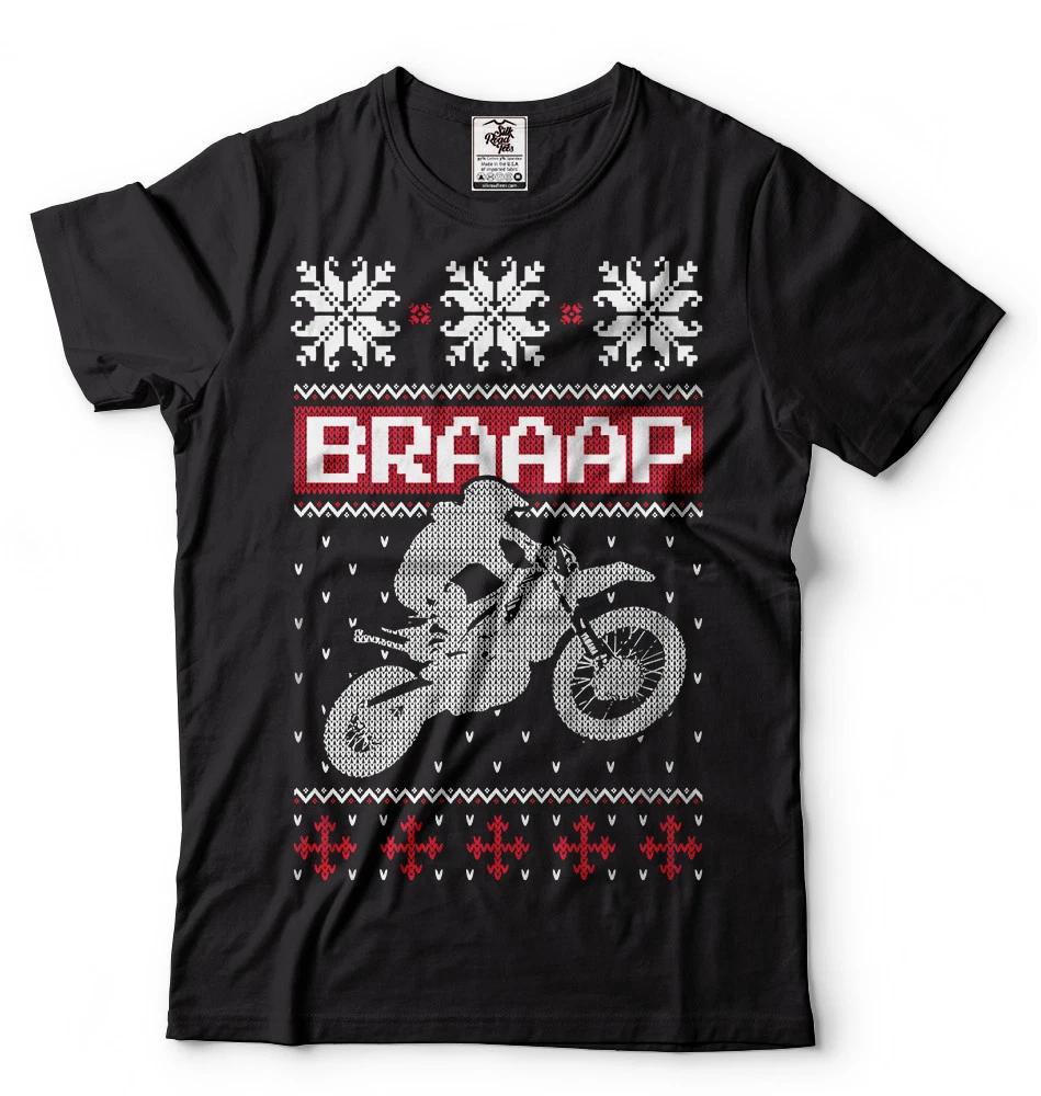 Motocross Ugly Christmas Sweater Tshirt BRAAAP Cool Christmas Motorcycle Shirt XL