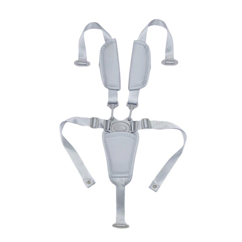 Universal 5 Point Infant Safety Belt Adjustable Length Highchair Strollers Harness Soft PU Crotch Support Nylon Straps