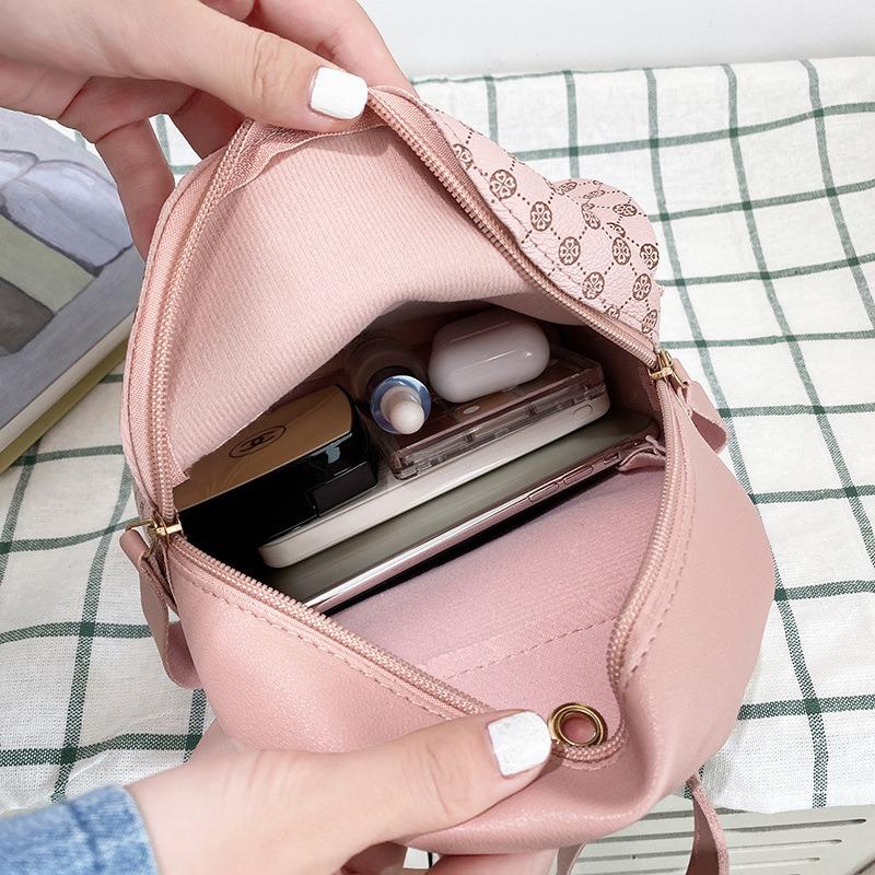 Women's Printed Contrasting Color Small Backpack, New Personalized Oblique Span Shoulder Change Bag, Small Bag.