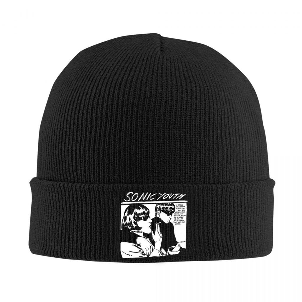 Couple Knitted Caps Women's Unisex's Beanie Autumn Winter Hat Acrylic Sonic Youth Rock Band Punk Hip Hop Melon Cap