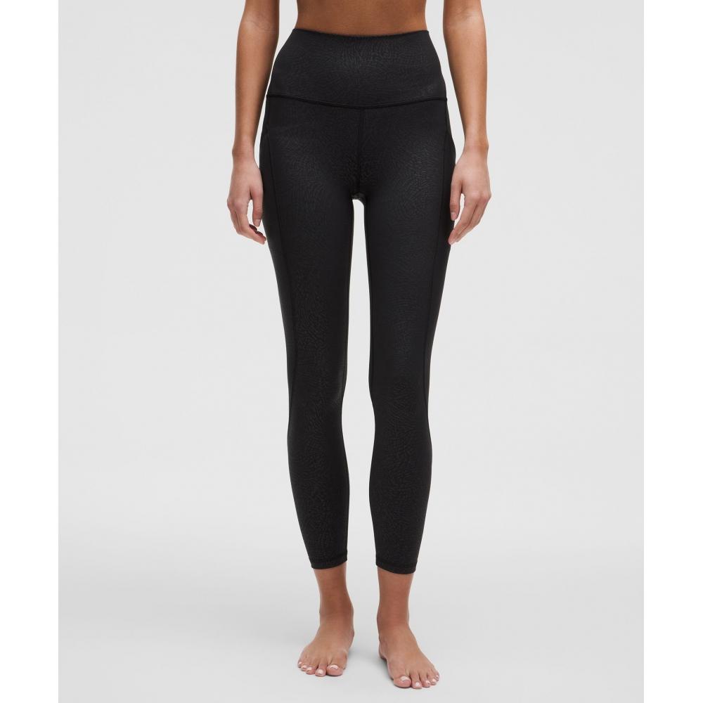 

Lululemon Align High Rise Pant With Pockets 25 Ripple Emboss Black 0/25