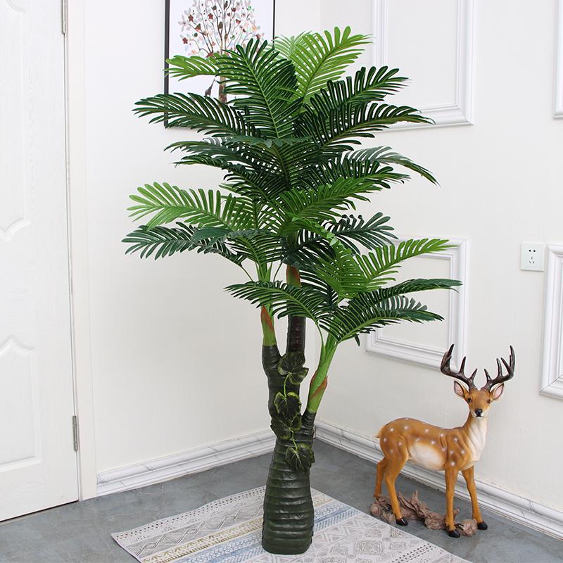 Große künstliche Fischschwanzpalme als Zimmerpflanze | Indoor-Kunstgrün für die Wohnzimmerdekoration