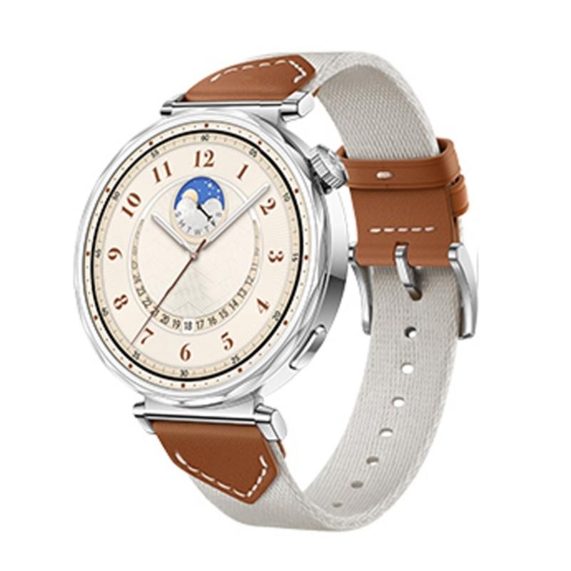 Woven Band Elegant Leather Nylon Blend Stylish Composite Weave Strap Unisex Smartwatch Strap Stylish Watch Strap for GT5