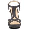 Allegra K Women's T-Strap Slingback Platform Stiletto Heel Sandals, Gray, Size 23.5cm