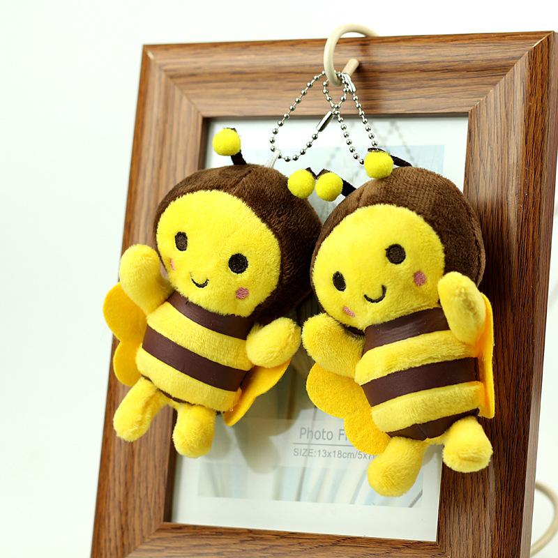 12cm Bee Festival Plush Doll Animation Bee Festival Activity Decoration Gift Cute Plush Small Pendant Plush Bee Doll Bag Pendant