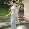 Blue national style new Chinese Suzhou long cheongsam improved young 1011 new women's high sense daily summer