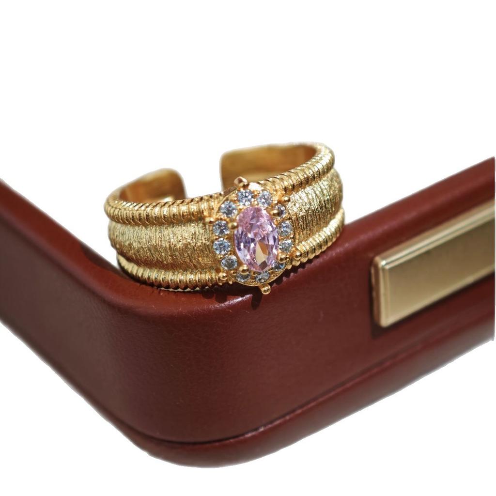 Anillo de Esmalte Vintage Cepillado de Lujo Ligero Rubí Morado Diamante Anillo para Dedo Índice Anillo Apilable Estilo de Uso Accesorios Premium Versátiles