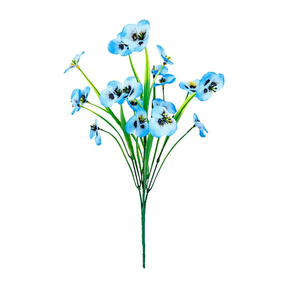

Gifts 33cm Artificial Pansy Bouquets Handmade Multi-headed Plastic Flowers Home Decor Simulation Pansies Indoor Decoration синий