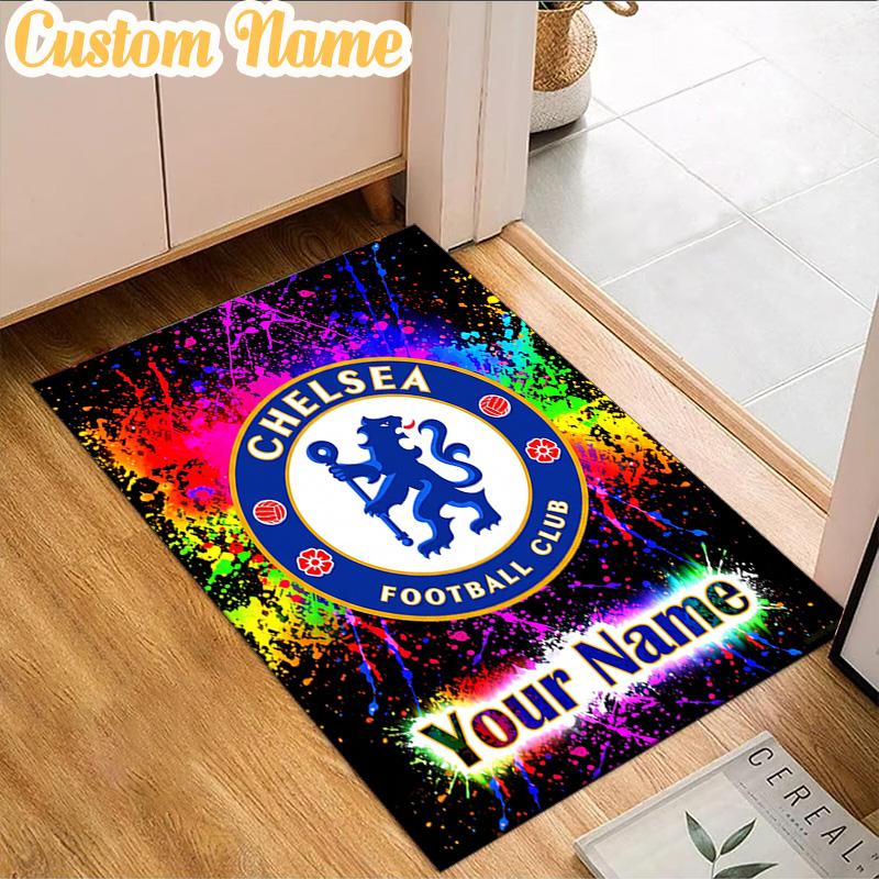Custom Name Chelsea Football Club Crest Rug, Office Rug, Chair Rug, Carpet for Living Rooms, Doormat Game Rug Home Decor Christmas Gifts