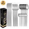 Portugal Stainless Steel 30-Piece Cutlery Set: Western Steak Knife, Fork, Spoon in Gift Box