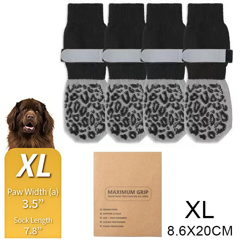 Dog Socks Outdoor Waterproof Dog Shoes Anti-Scratch Adjustable Band Knitted Socks Paw Protection Double-Sided Anti-Slip Dog Sock