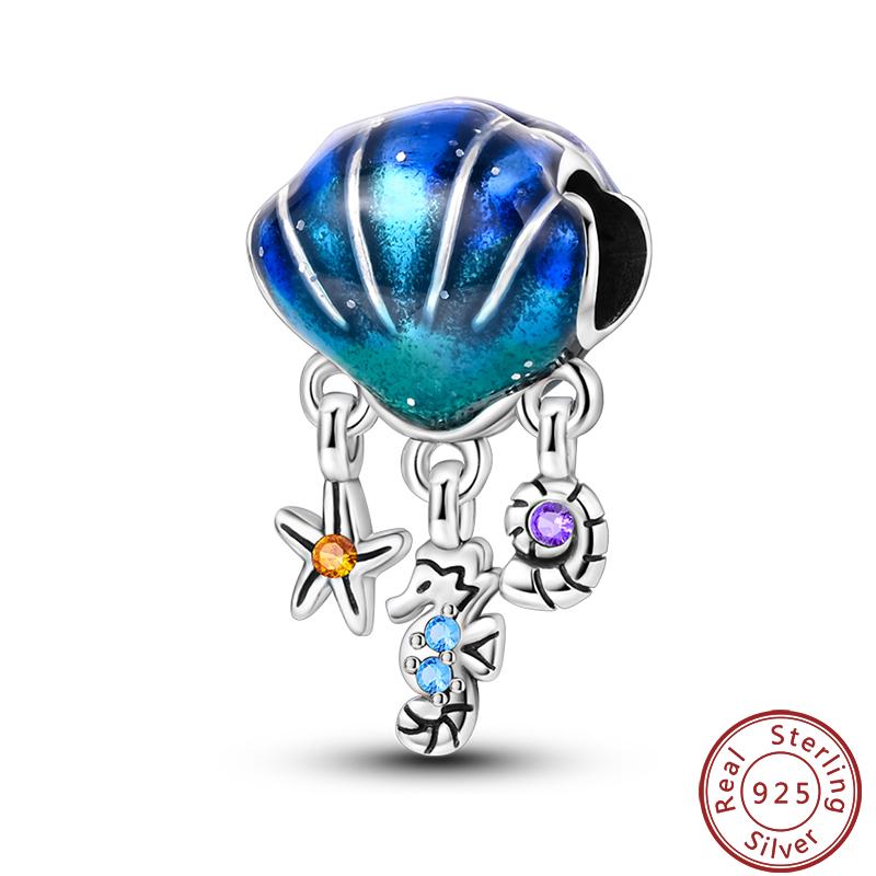 Luminous Ocean Series Copper Dolphin Turtle Octopus Charms Beads 3Mm Diy Fine Jewelry Gifts Making