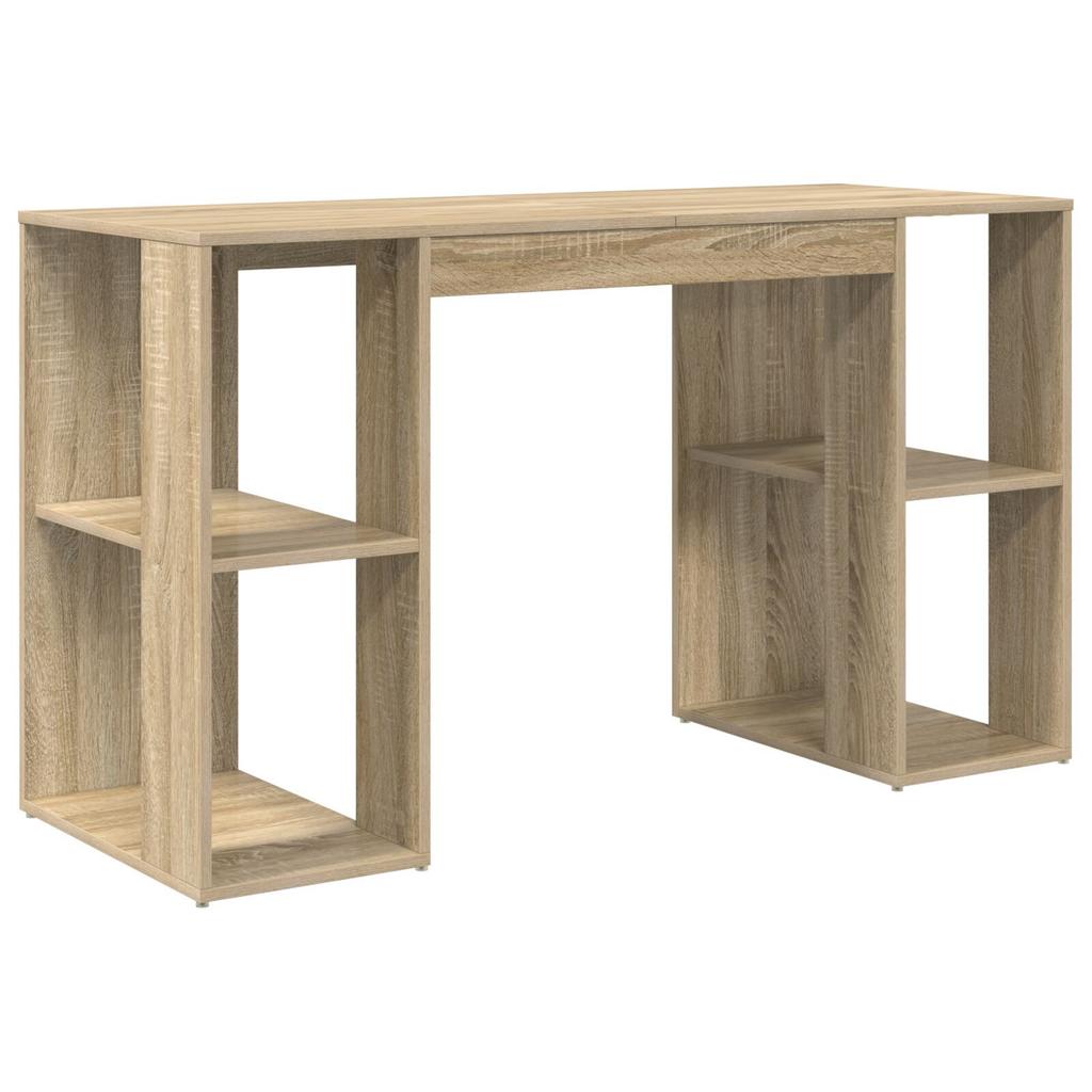 1 Creative design computer desk with double-layer open storage on both sides, bedroom vanity table, hallway storage table, 130 x 50.5 x 75 cm