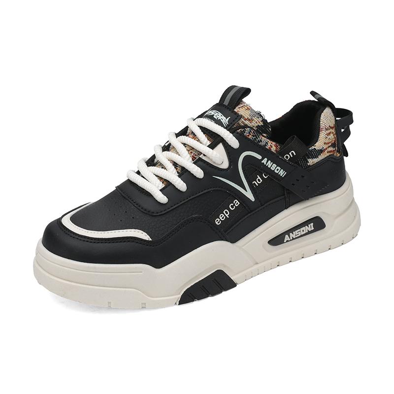 

Men s fashion Korean casual shoes four seasons soft sole non-slip breathable outdoor walking shoes Thick sole sports board shoes 41