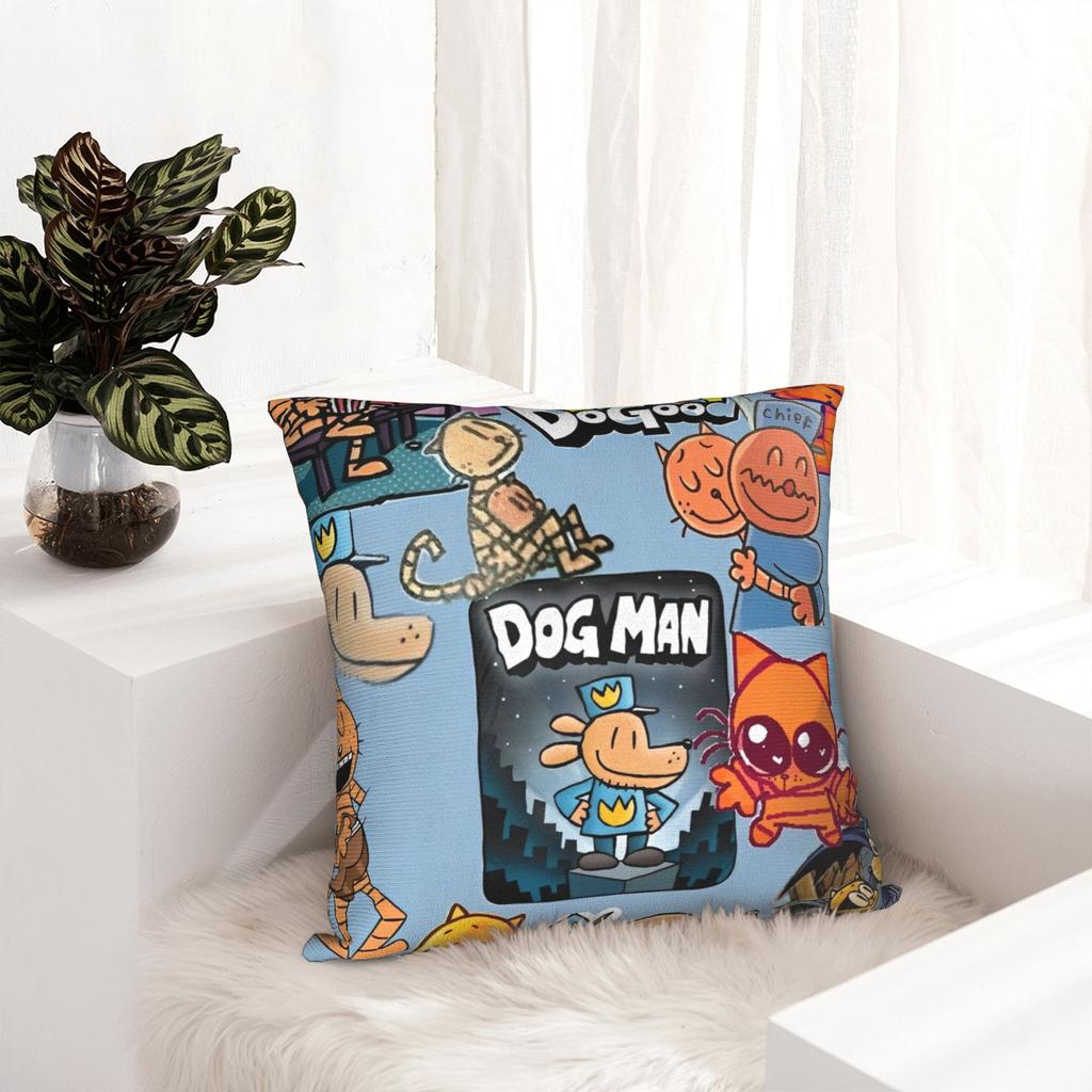 Dog Man Comic Pillow Cover Accessories Printing Cushion Cover Decor  Pillow Case Cover Seat Multiple Sizes