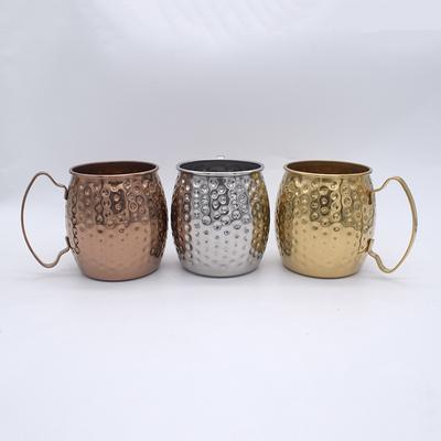 304 Edelstahl Mule Becher, goldbeschichteter Kupfer Hammerpunkt Becher, Cocktail Becher, Metallpunkt Becher, Kupfer Becher, Tasse, Western Stil