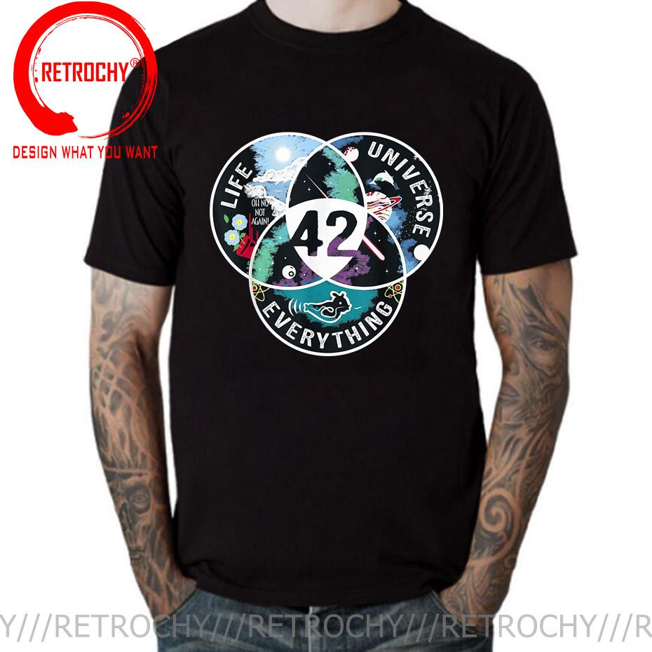 Men 42 The Answer To Life The Universe And Everything Douglas Adams T Shirt 100 Cotton Tops Crew Neck Tees Gift Idea TShirts