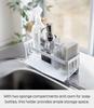 Yamazaki Sponge Bottle Holder with Water W25 x D10 x Tower Sponge Sponge Holder with Draining 5016 & Drainer, White, Approx. H9.5cm, Rack, Function,