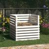 VidaXL White Compost Bin 80x80x78 Cm Solid Pine Wood 822188