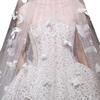 Mori Style Wedding Dress with 3D Butterfly Veil, Elegant Pearl Headpiece, and Soft Yarn Fishtail Train