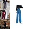 Pantaloni Eleganti a Vita Alta in Colori Uniformi per un Comfort Casual a Gamba Larga