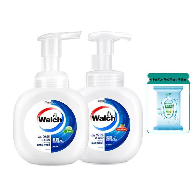 Walch Antibacterial Hand Sanitizer Duo with Runben Wipes